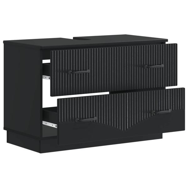 Waschbeckenschrank HOORN Schwarz 82 x 41 x 56 cm Holzwerkstoff