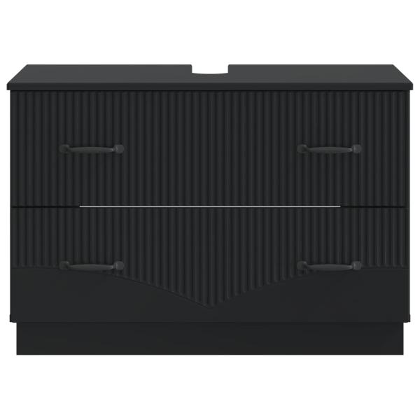 Waschbeckenschrank HOORN Schwarz 82 x 41 x 56 cm Holzwerkstoff
