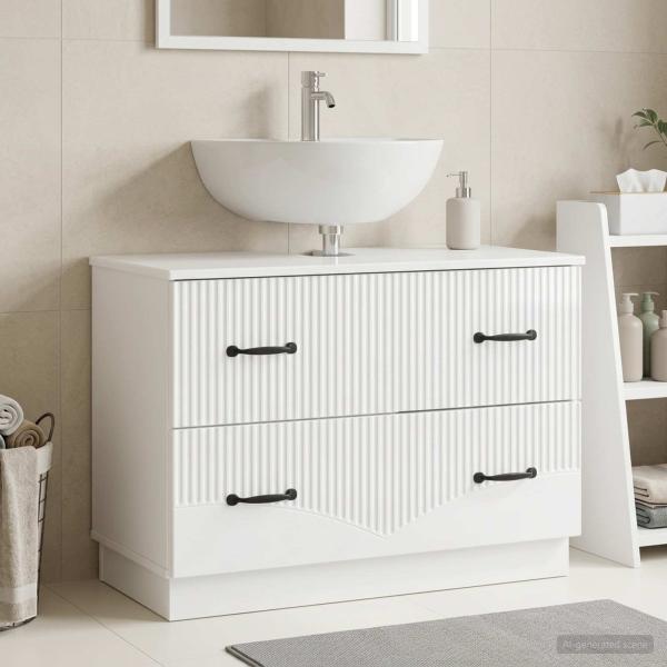 ARDEBO.de - Waschbeckenschrank HOORN Hochglanz Weiß 82 x 41 x 56 cm