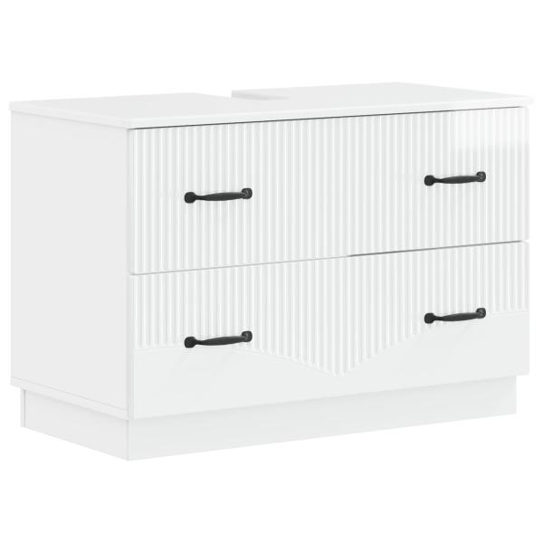 Waschbeckenschrank HOORN Hochglanz Weiß 82 x 41 x 56 cm