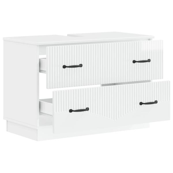 Waschbeckenschrank HOORN Hochglanz Weiß 82 x 41 x 56 cm