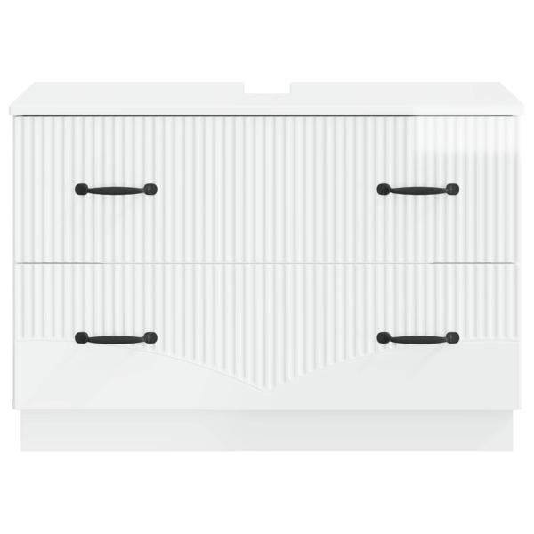 Waschbeckenschrank HOORN Hochglanz Weiß 82 x 41 x 56 cm