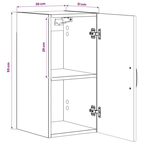 Badezimmer-Wandschrank HOORN Altholz 30 x 31 x 59 cm