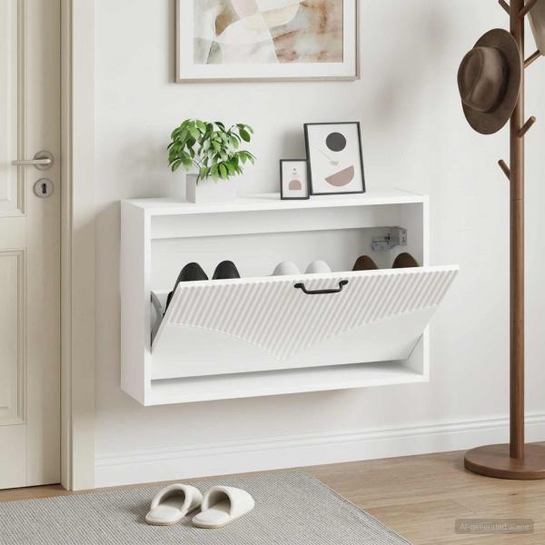 ARDEBO.de - Wandmontierter Schuhschrank HOORN 71 x 17 x 43 cm Holzwerkstoff