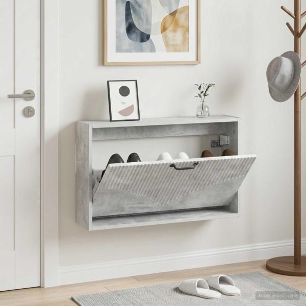 ARDEBO.de - Wandmontierter Schuhschrank HOORN 71 x 17 x 43 cm Holzwerkstoff