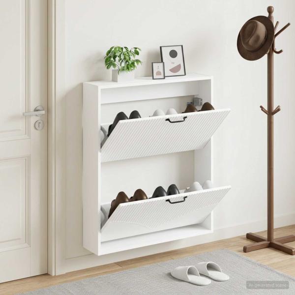 ARDEBO.de - Wandmontierter Schuhschrank HOORN 71 x 17 x 86 cm Holzwerkstoff