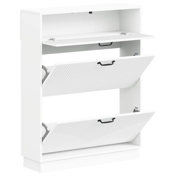 Schuhschrank HOORN 78 x 24 x 100 cm Holzwerkstoff Weiß