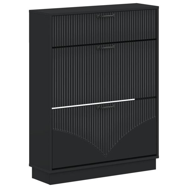 Schuhschrank HOORN 78 x 24 x 100 cm Holzwerkstoff Schwarz