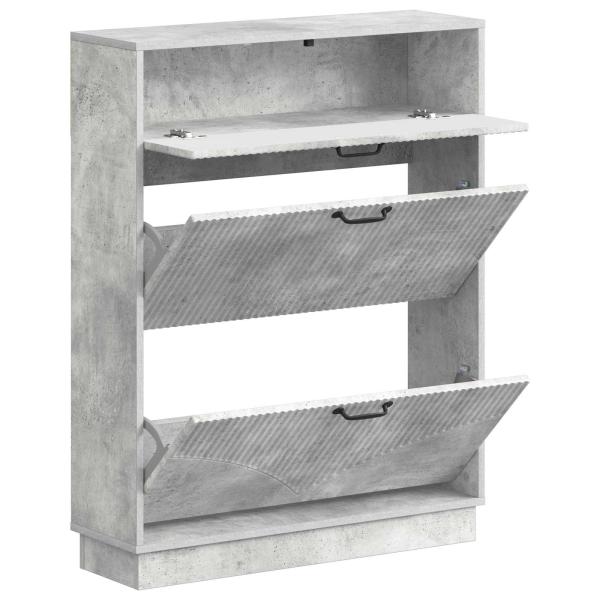 Schuhschrank HOORN 78 x 24 x 100 cm Holzwerkstoff Betongrau