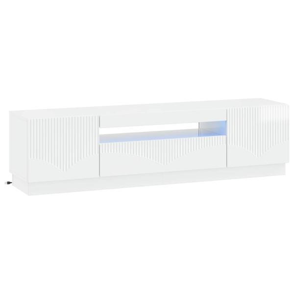 LED-TV-Schrank Hochglanz Weiß Holzwerkstoff