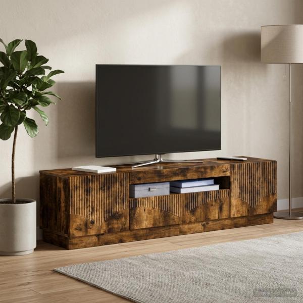 ARDEBO.de - LED-TV-Schrank Raucheiche Holzwerkstoff
