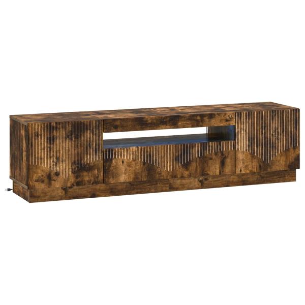 LED-TV-Schrank Raucheiche Holzwerkstoff
