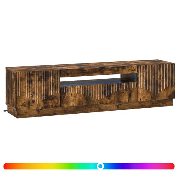LED-TV-Schrank Raucheiche Holzwerkstoff