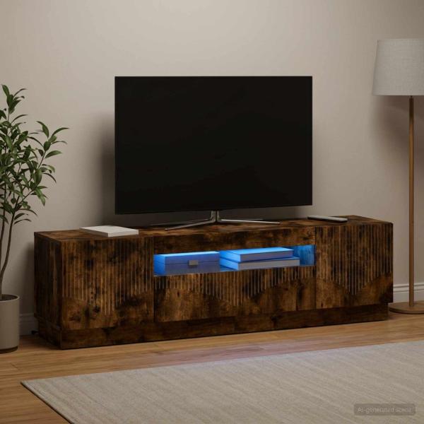 LED-TV-Schrank Raucheiche Holzwerkstoff