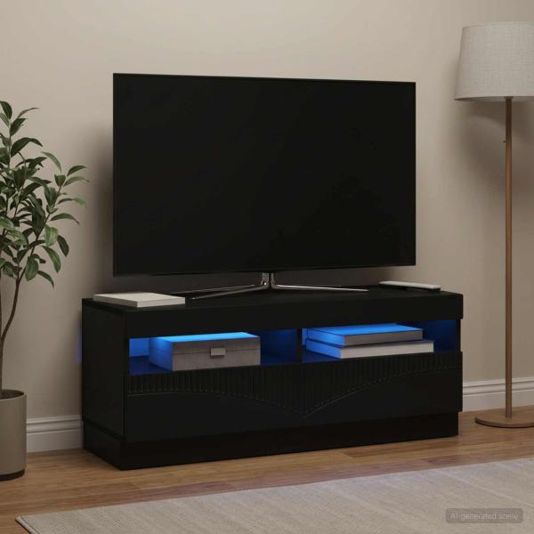ARDEBO.de - LED-TV-Schrank Schwarz Holzwerkstoff