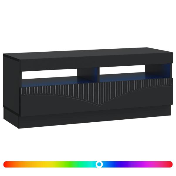 LED-TV-Schrank Schwarz Holzwerkstoff