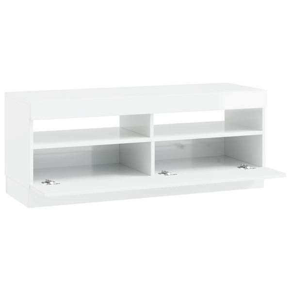 LED-TV-Schrank Hochglanz Weiß Holzwerkstoff