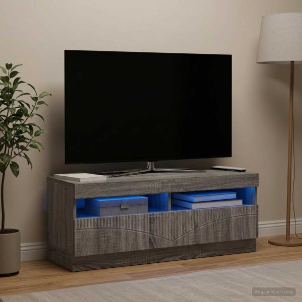ARDEBO.de - LED-TV-Schrank Sonoma-Grau Holzwerkstoff