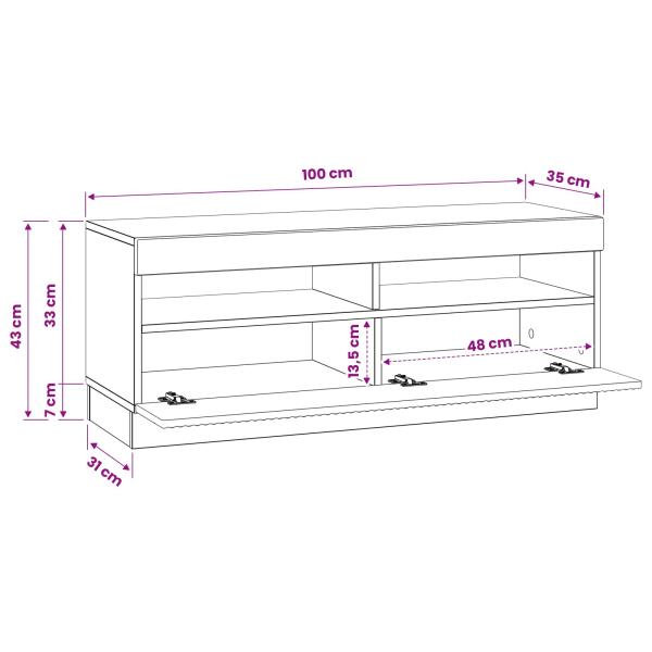 LED-TV-Schrank Altholz Holzwerkstoff