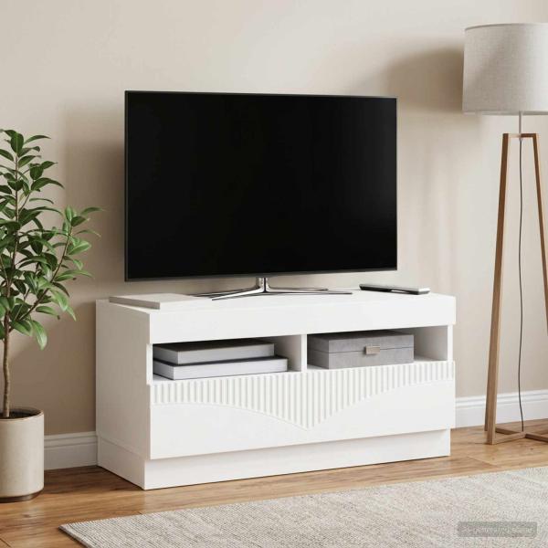 ARDEBO.de - LED-TV-Schrank Weiß Holzwerkstoff