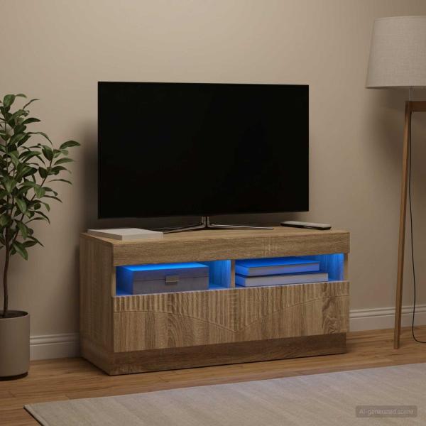 ARDEBO.de - LED-TV-Schrank Sonoma-Eiche Holzwerkstoff