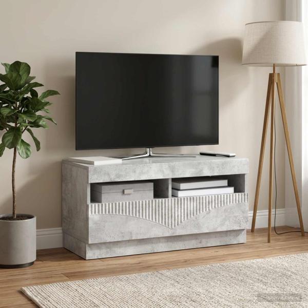 ARDEBO.de - LED-TV-Schrank Betongrau Holzwerkstoff