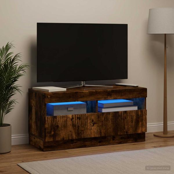 ARDEBO.de - LED-TV-Schrank Raucheiche Holzwerkstoff