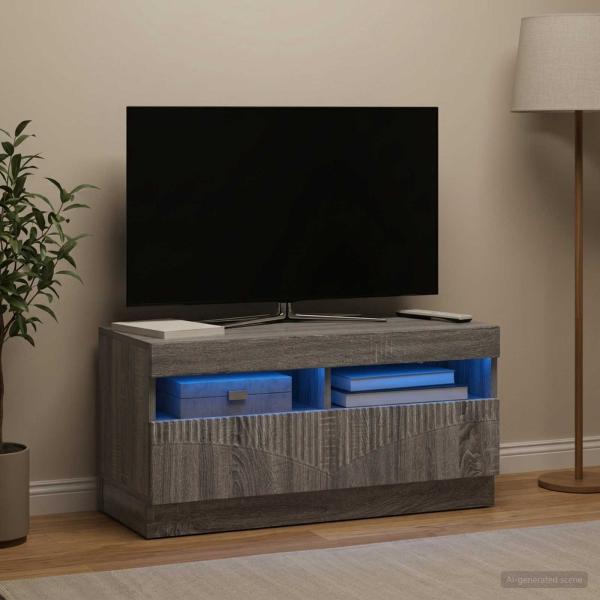 ARDEBO.de - LED-TV-Schrank Sonoma-Grau Holzwerkstoff