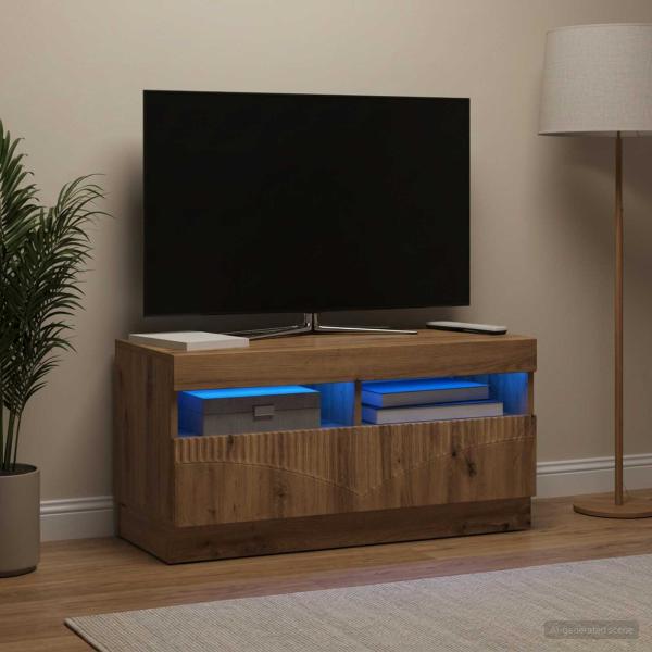 ARDEBO.de - LED-TV-Schrank Artisan-Eiche Holzwerkstoff