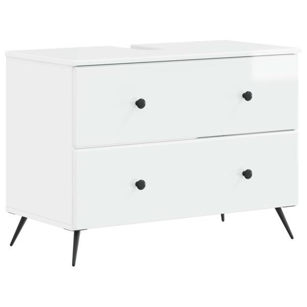 Waschbeckenschrank BREDA Hochglanz Weiß 82 x 41 x 59 cm