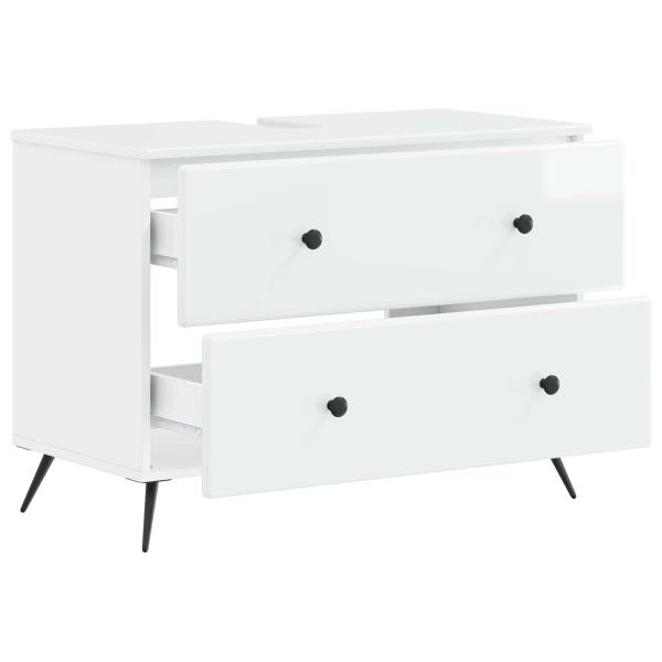 Waschbeckenschrank BREDA Hochglanz Weiß 82 x 41 x 59 cm