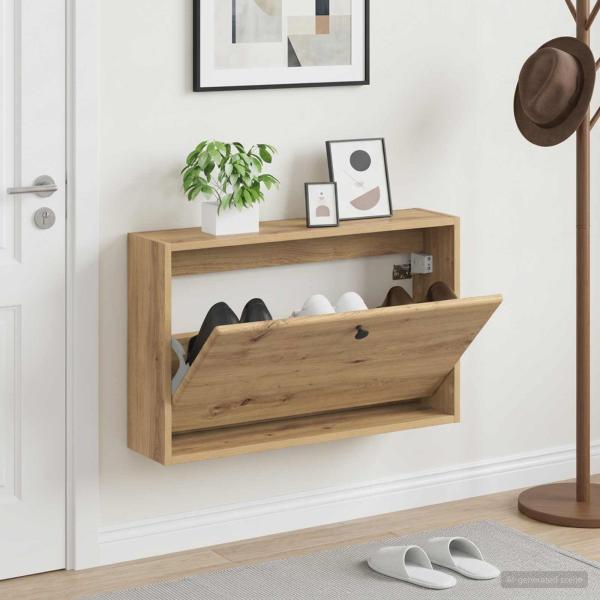ARDEBO.de - Wandmontierter Schuhschrank BREDA 71 x 17 x 43 cm Holzwerkstoff