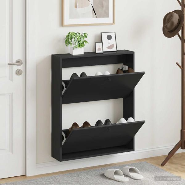 ARDEBO.de - Wandmontierter Schuhschrank BREDA 71 x 17 x 86 cm Holzwerkstoff