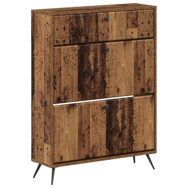 ARDEBO.de - Schuhschrank BREDA 78 x 24 x 103 cm Holzwerkstoff Altholz