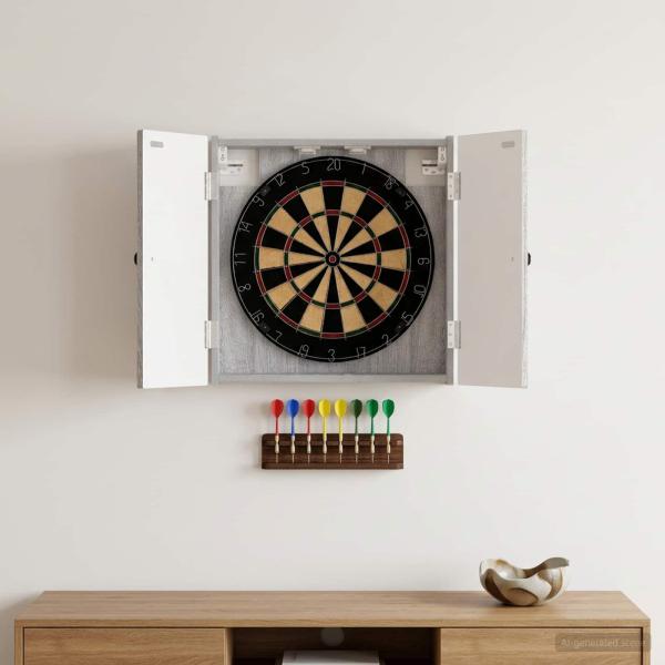 ARDEBO.de - Dartboard Schrank BREDA Sonoma-Grau 52,5 x 10,5 x 53,5 cm