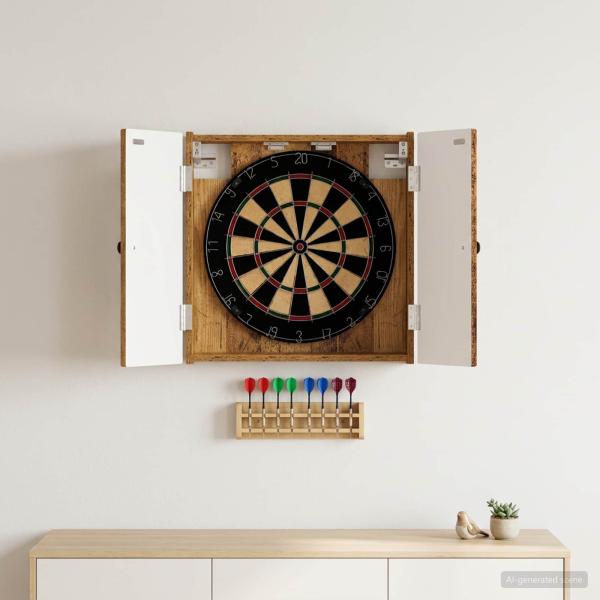 ARDEBO.de - Dartboard Schrank BREDA Altholz 52,5 x 10,5 x 53,5 cm
