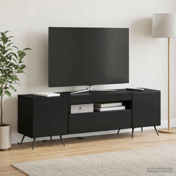 ARDEBO.de - LED-TV-Schrank Schwarz Holzwerkstoff