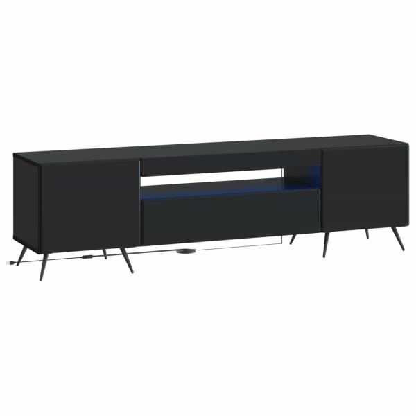 LED-TV-Schrank Schwarz Holzwerkstoff