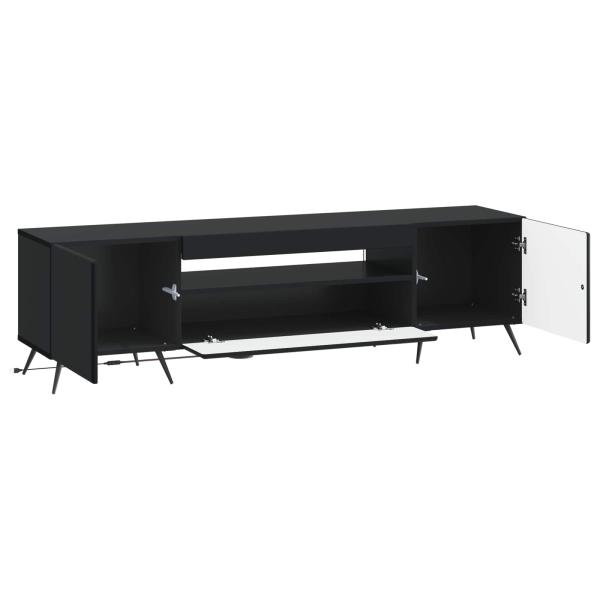 LED-TV-Schrank Schwarz Holzwerkstoff