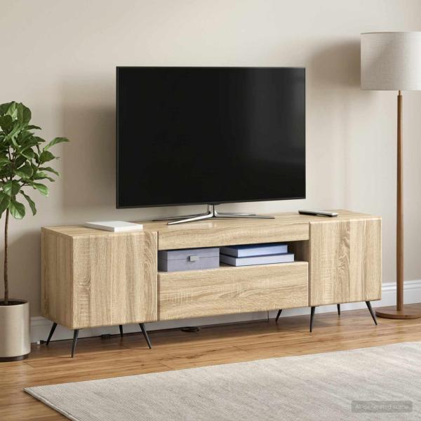 LED-TV-Schrank Sonoma-Eiche Holzwerkstoff