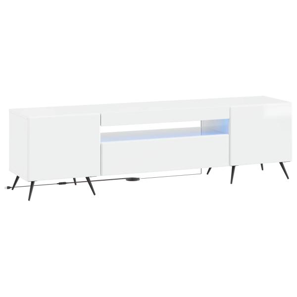 LED-TV-Schrank Hochglanz Weiß Holzwerkstoff
