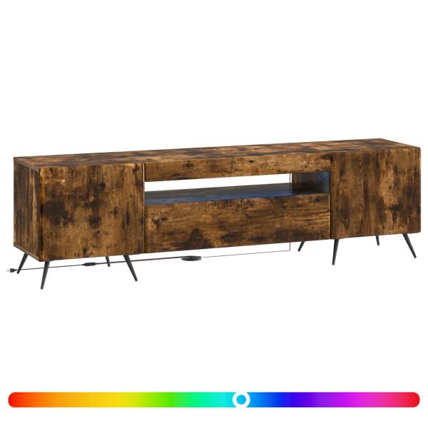 LED-TV-Schrank Raucheiche Holzwerkstoff