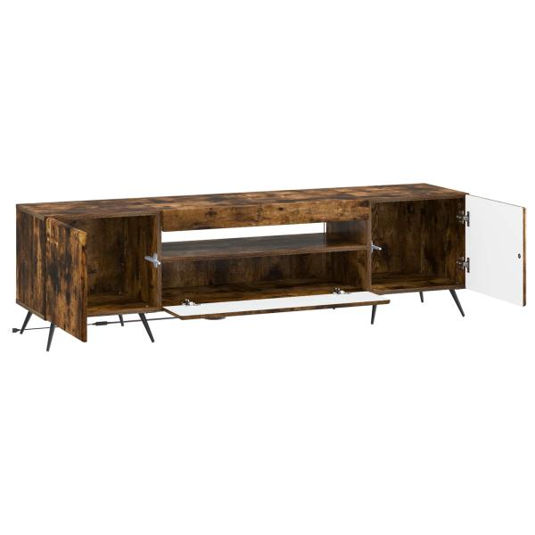 LED-TV-Schrank Raucheiche Holzwerkstoff
