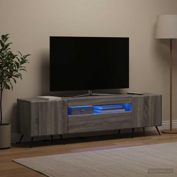 LED-TV-Schrank Sonoma-Grau Holzwerkstoff