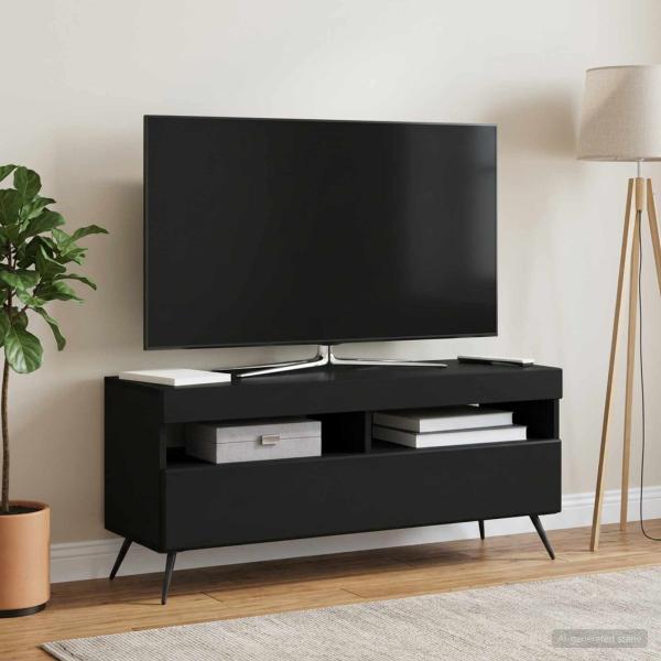 LED-TV-Schrank Schwarz Holzwerkstoff