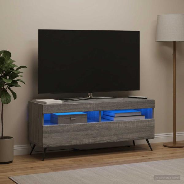 LED-TV-Schrank Sonoma-Grau Holzwerkstoff