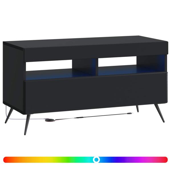 LED-TV-Schrank Schwarz Holzwerkstoff