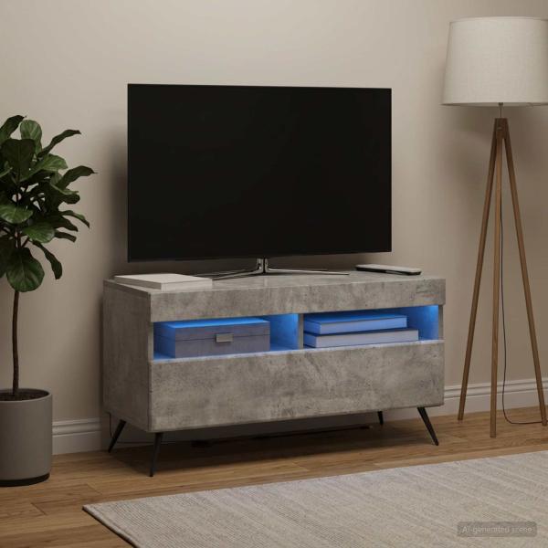 LED-TV-Schrank Betongrau Holzwerkstoff