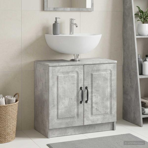 ARDEBO.de - Waschbeckenschrank UTRECHT Betongrau 59,5 x 31,5 x 59 cm