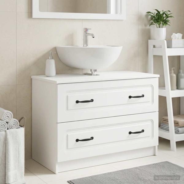 ARDEBO.de - Waschbeckenschrank UTRECHT Weiß 82 x 41 x 56 cm Holzwerkstoff